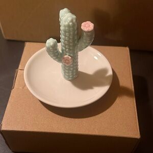 Cactus Jewelry Holder with Pink Accents
